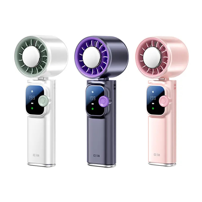 199-Level Precise Wind Control Cordless Wireless Portable Cooling Ice Fan - Foldable, Adjustable, Automatic Settings, Airflow Enhancer for Summer Travel & Outdoor Household Appliance Essential