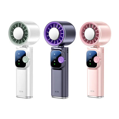 199-Level Precise Wind Control Cordless Wireless Portable Cooling Ice Fan - Foldable, Adjustable, Automatic Settings, Airflow Enhancer for Summer Travel & Outdoor Household Appliance Essential